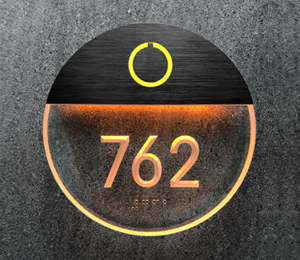 Floating Clear Horizontal LED Sign And Doorbell